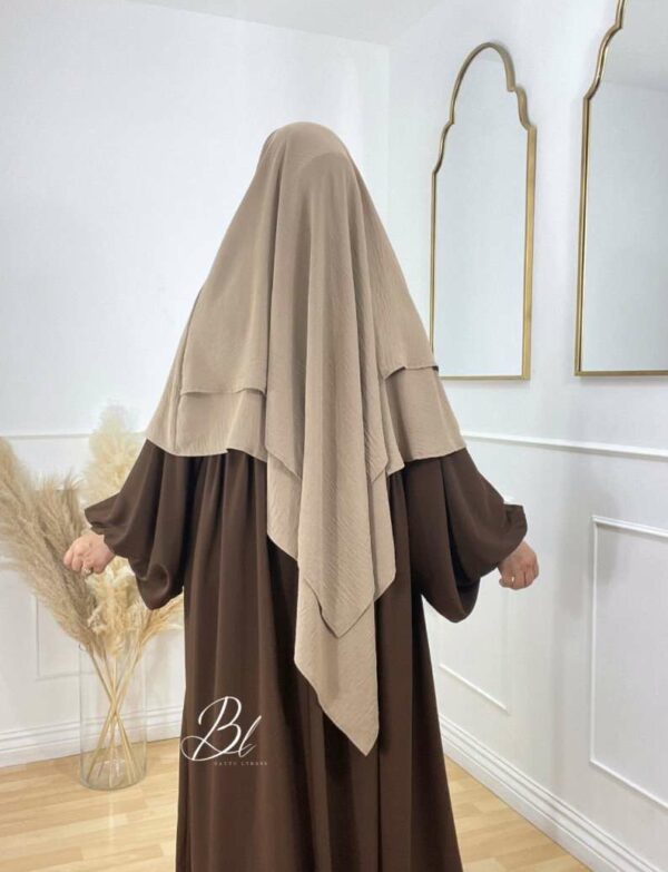 Beige Sayida Khimar 2 Layers